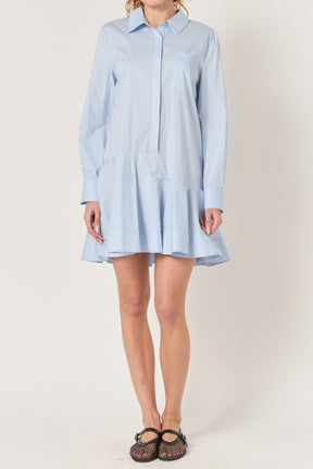 Collar Flare Skirt Dress