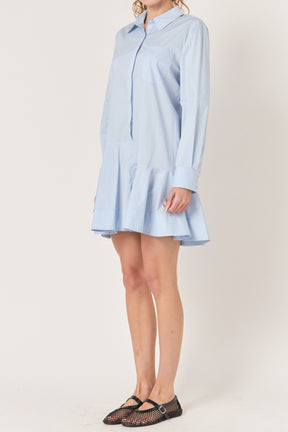 Collar Flare Skirt Dress