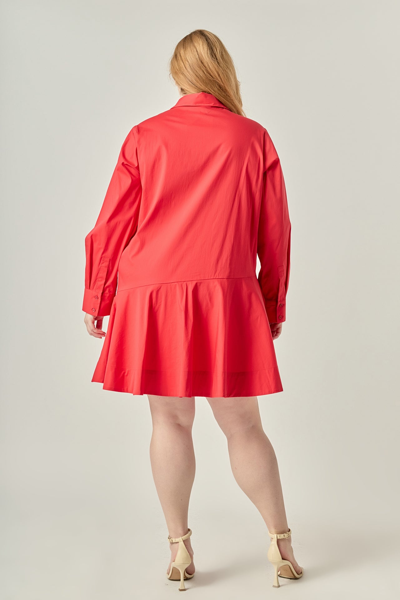 Plus Size Collar Flare Skirt Dress