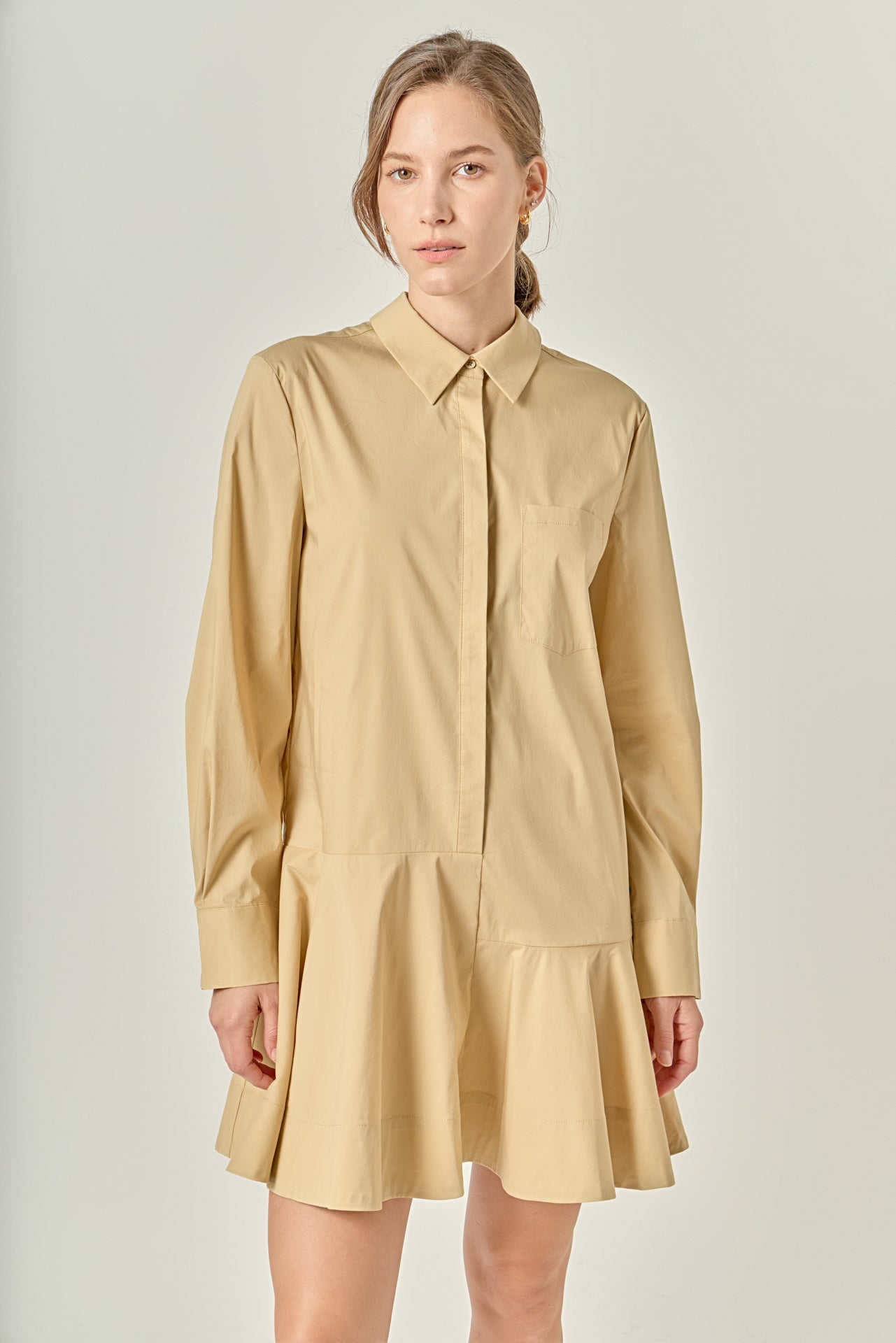 ENGLISH FACTORY - Collar Flare Skirt Dress - DRESSES available at Objectrare