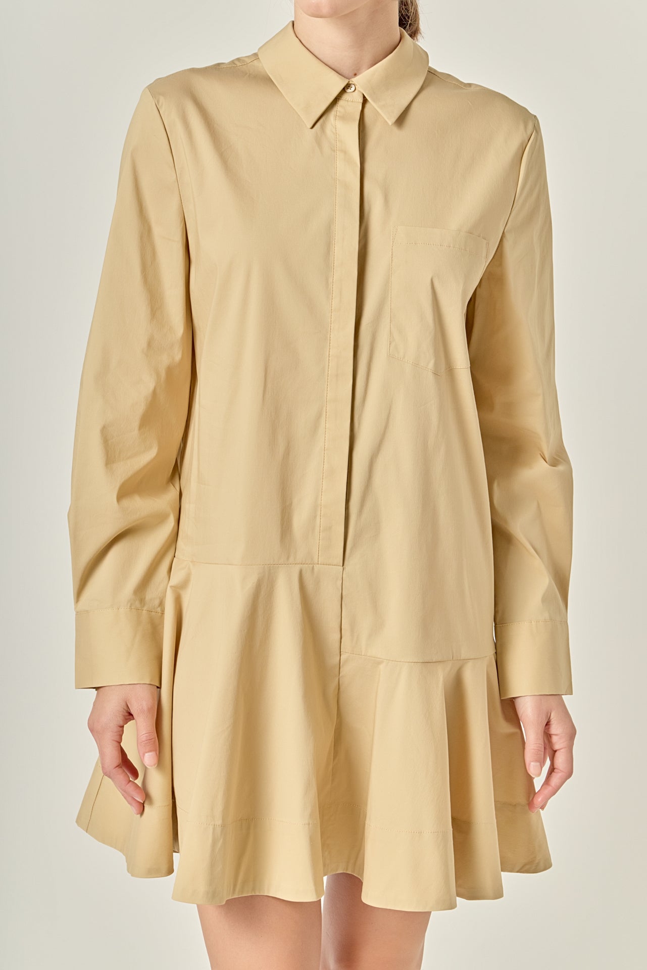 ENGLISH FACTORY - Collar Flare Skirt Dress - DRESSES available at Objectrare