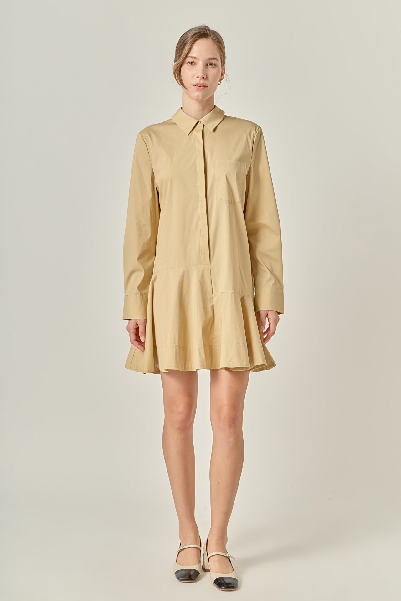 ENGLISH FACTORY - Collar Flare Skirt Dress - DRESSES available at Objectrare