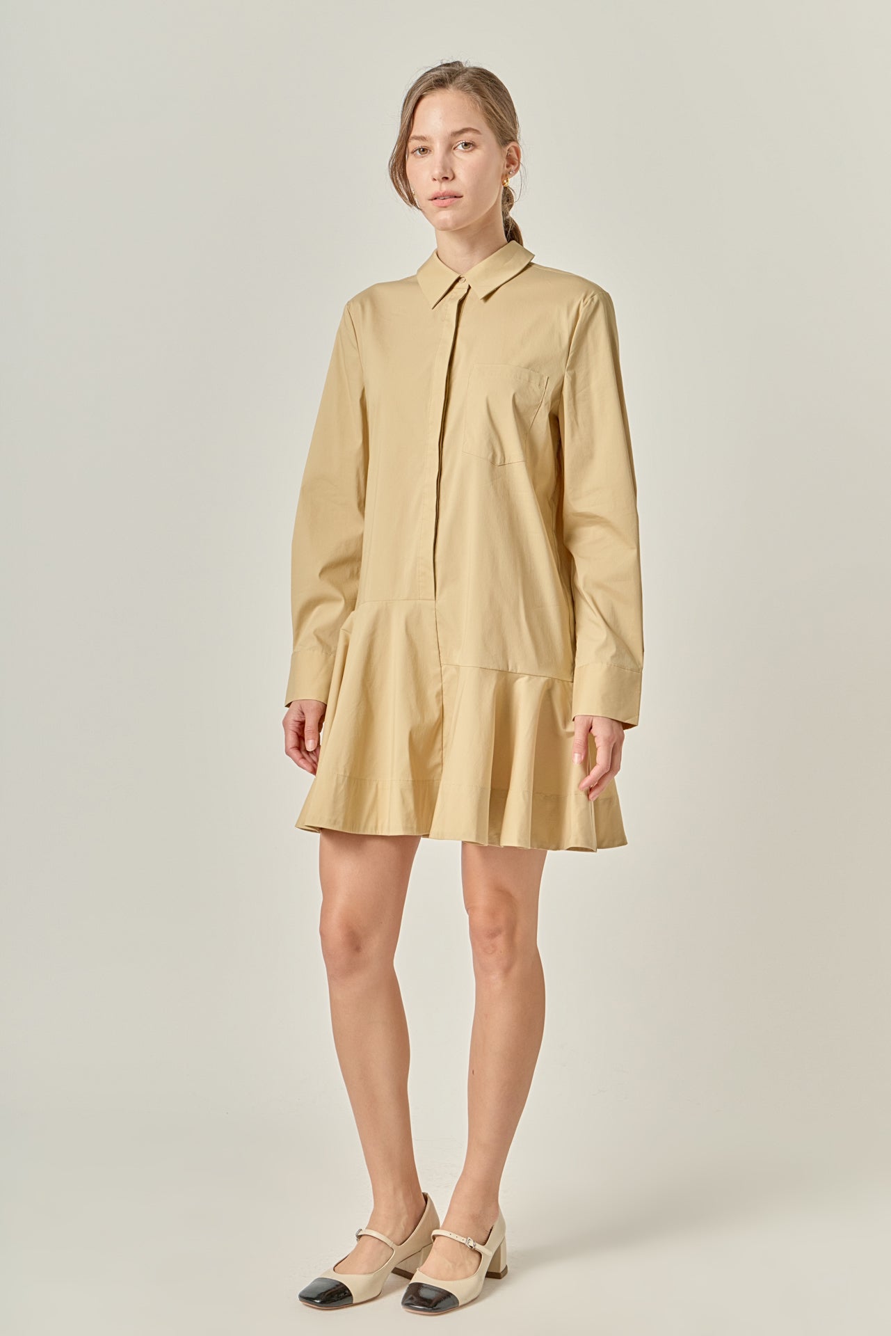 ENGLISH FACTORY - Collar Flare Skirt Dress - DRESSES available at Objectrare