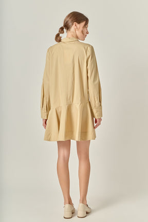 ENGLISH FACTORY - Collar Flare Skirt Dress - DRESSES available at Objectrare