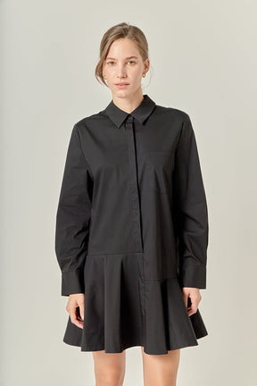 ENGLISH FACTORY - Collar Flare Skirt Dress - DRESSES available at Objectrare