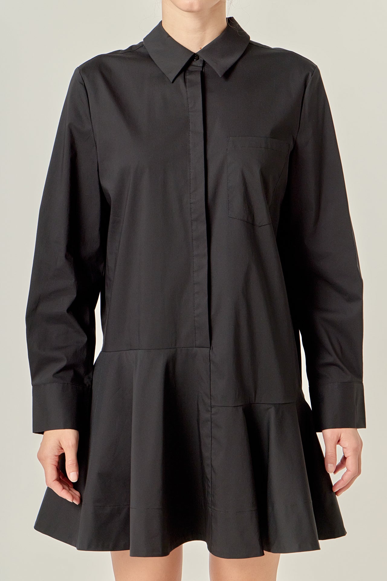 ENGLISH FACTORY - Collar Flare Skirt Dress - DRESSES available at Objectrare