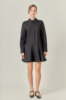 ENGLISH FACTORY - Collar Flare Skirt Dress - DRESSES available at Objectrare