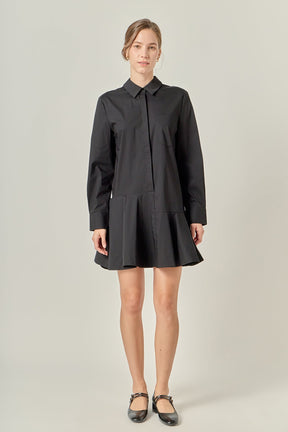 ENGLISH FACTORY - Collar Flare Skirt Dress - DRESSES available at Objectrare
