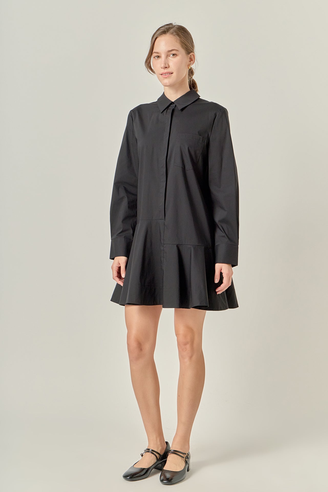 ENGLISH FACTORY - Collar Flare Skirt Dress - DRESSES available at Objectrare
