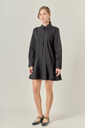 ENGLISH FACTORY - Collar Flare Skirt Dress - DRESSES available at Objectrare