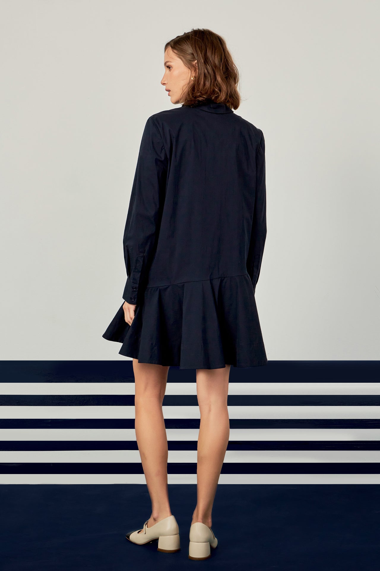 ENGLISH FACTORY - Collar Flare Skirt Dress - DRESSES available at Objectrare
