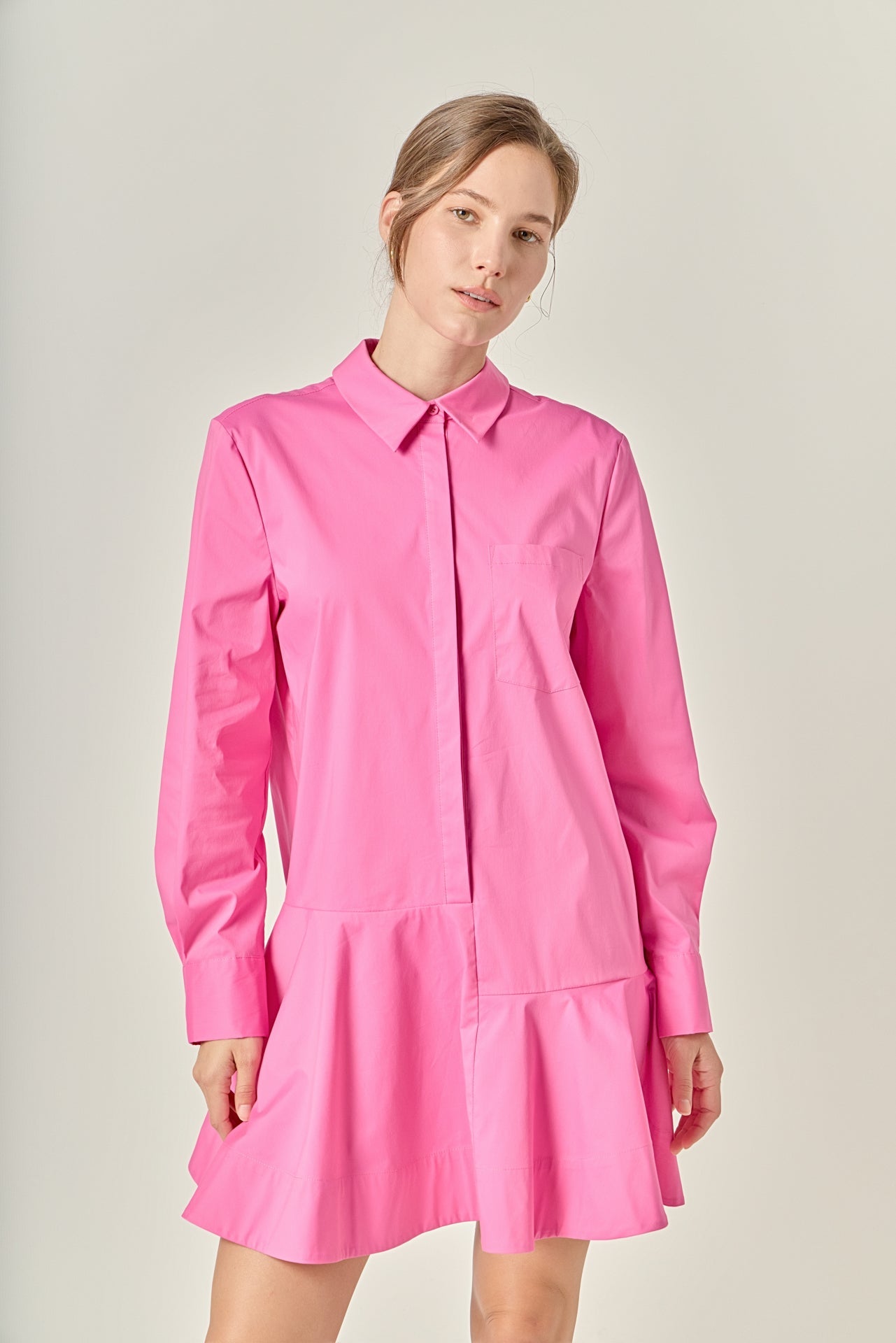 Collar Flare Skirt Dress