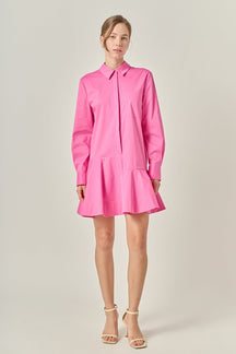 ENGLISH FACTORY - Collar Flare Skirt Dress - DRESSES available at Objectrare