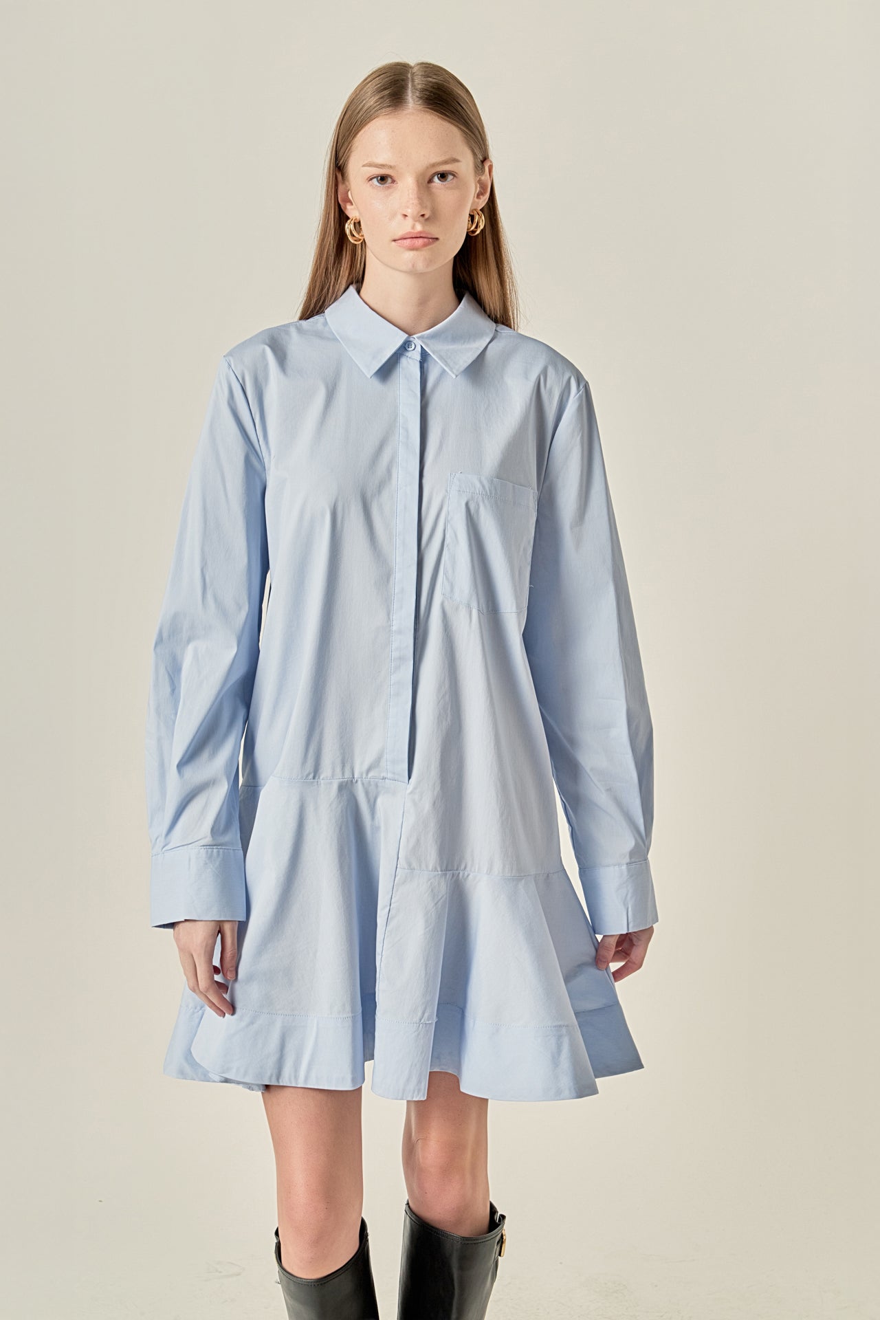 ENGLISH FACTORY - Collar Flare Skirt Dress - DRESSES available at Objectrare