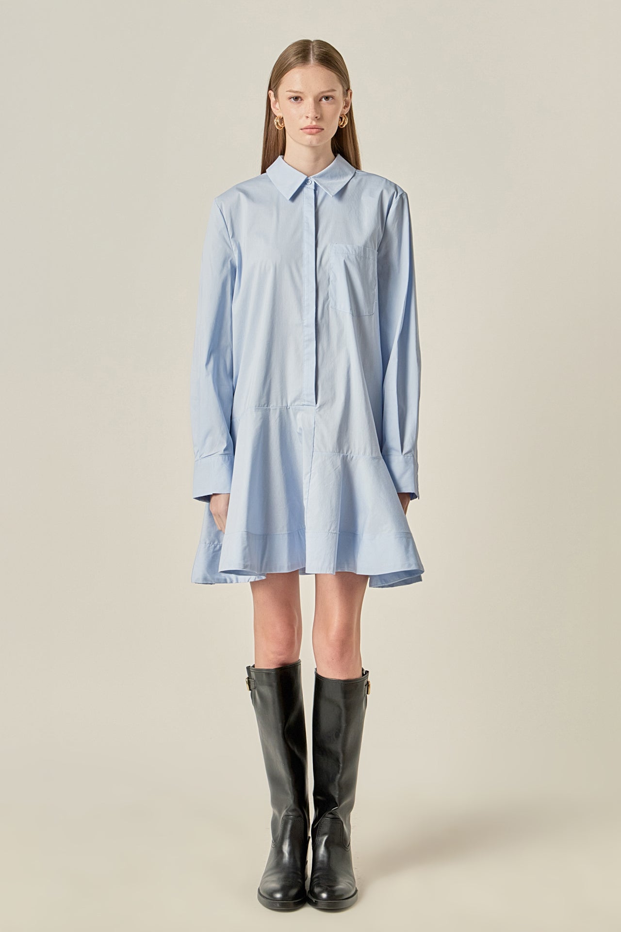 ENGLISH FACTORY - Collar Flare Skirt Dress - DRESSES available at Objectrare