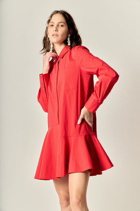 ENGLISH FACTORY - Collar Flare Skirt Dress - DRESSES available at Objectrare