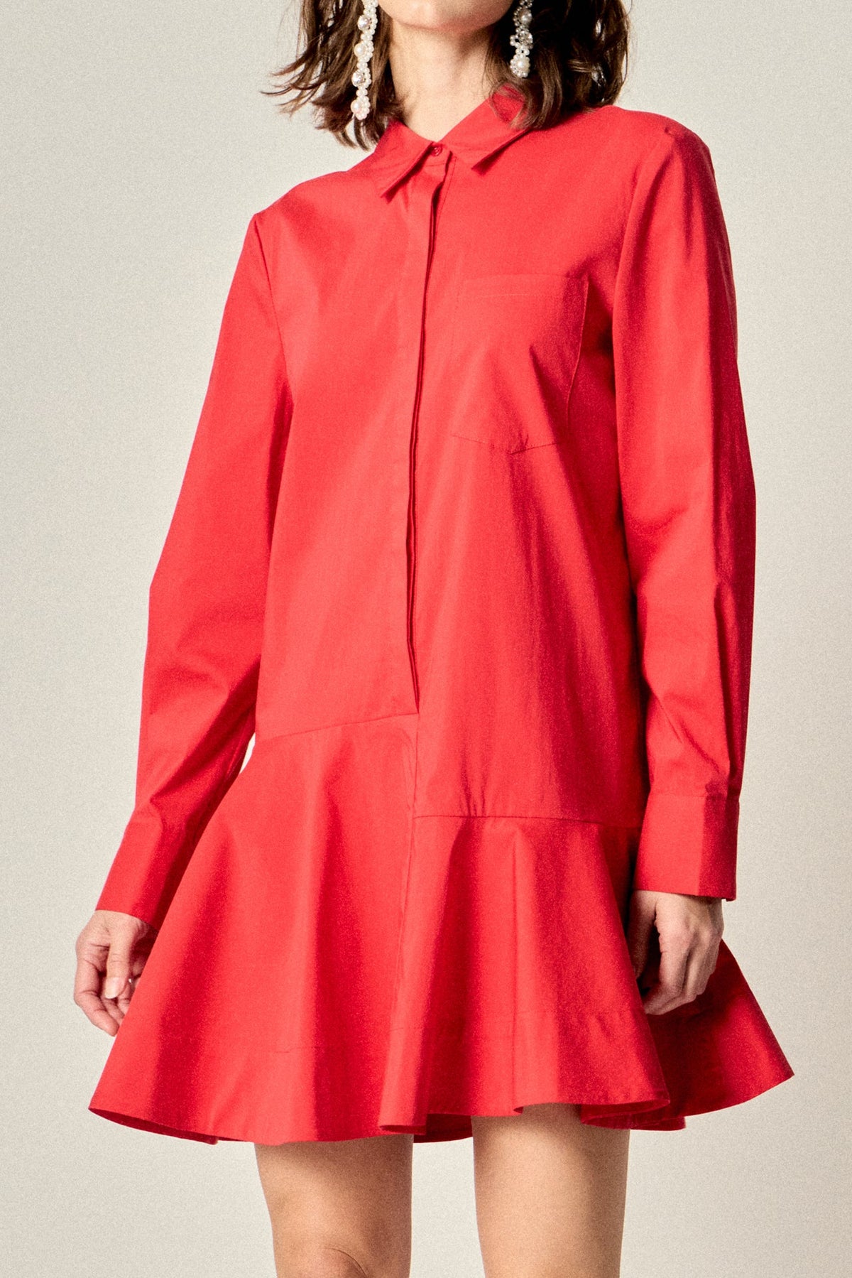 ENGLISH FACTORY - Collar Flare Skirt Dress - DRESSES available at Objectrare