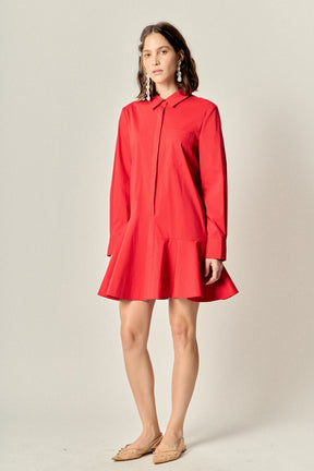 ENGLISH FACTORY - Collar Flare Skirt Dress - DRESSES available at Objectrare