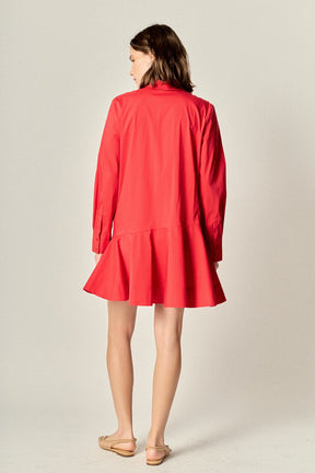 ENGLISH FACTORY - Collar Flare Skirt Dress - DRESSES available at Objectrare