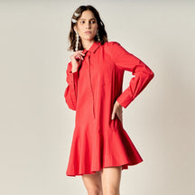 ENGLISH FACTORY - Collar Flare Skirt Dress - DRESSES available at Objectrare