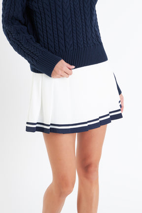 ENGLISH FACTORY - Color Block Pleated Skort - SKORTS available at Objectrare