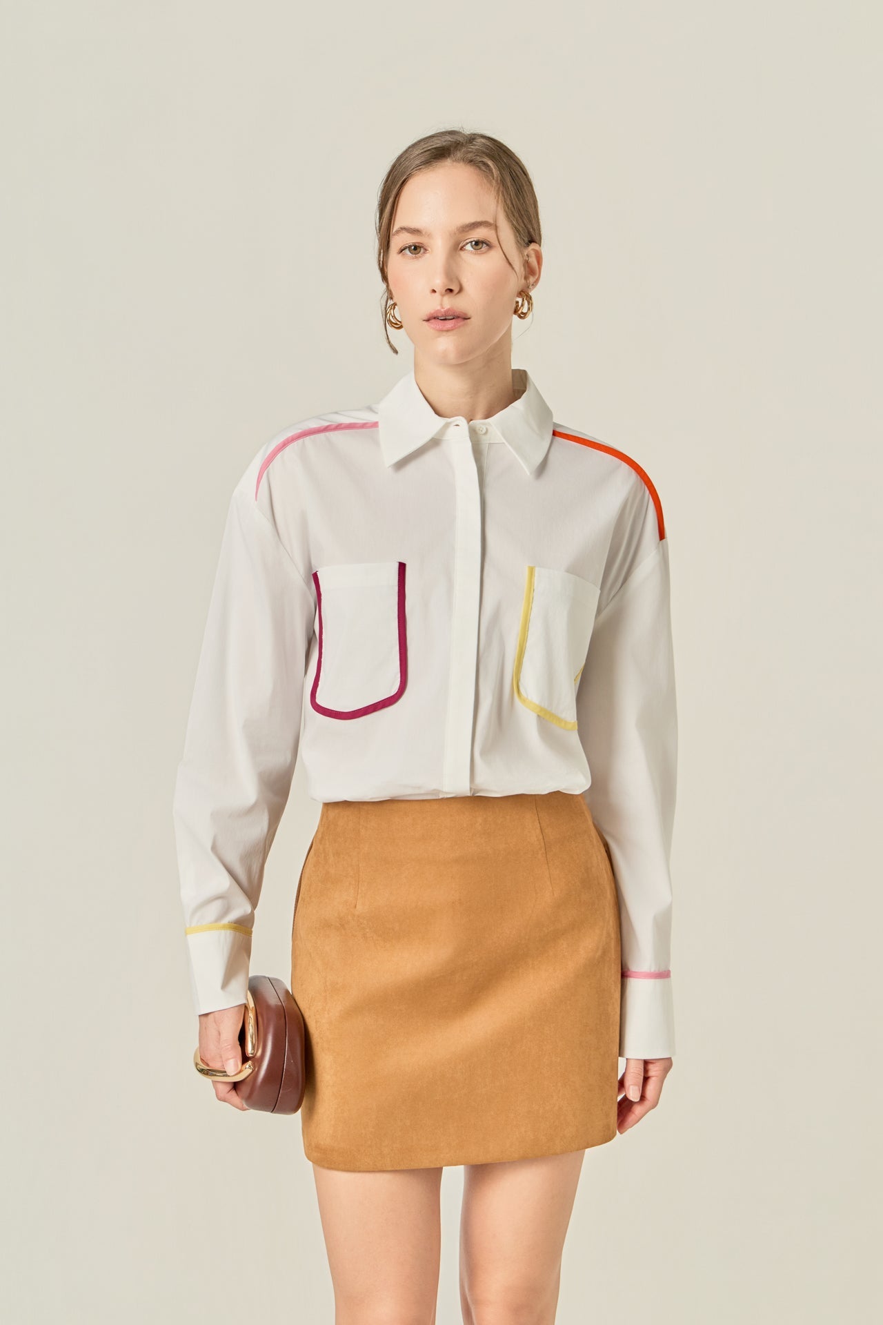 ENGLISH FACTORY - Flat Binding Detailed Shirt - BLOUSES available at Objectrare