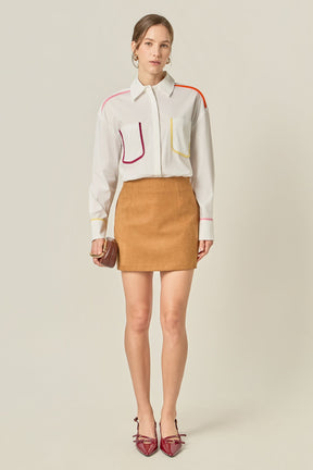 ENGLISH FACTORY - Flat Binding Detailed Shirt - BLOUSES available at Objectrare