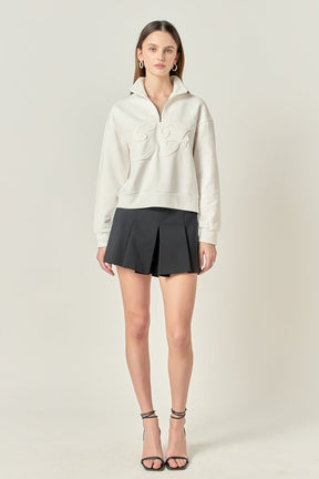 Patch Zip Up Sweatshirt