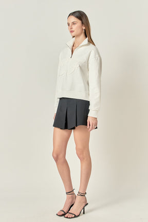 Patch Zip Up Sweatshirt