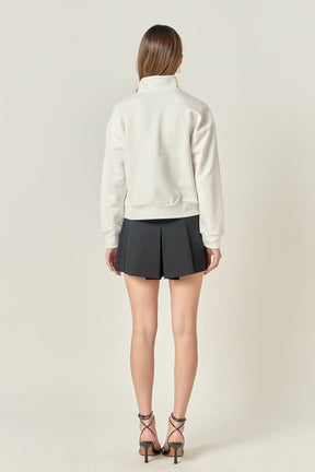 Patch Zip Up Sweatshirt