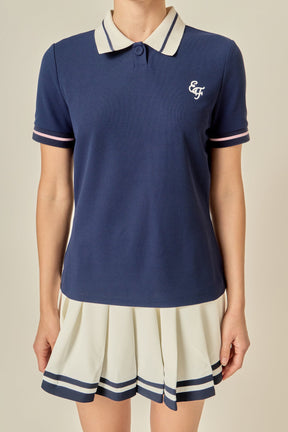 ENGLISH FACTORY - Color Block Polo Shirt - TOPS available at Objectrare