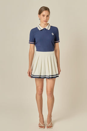 ENGLISH FACTORY - Color Block Polo Shirt - TOPS available at Objectrare