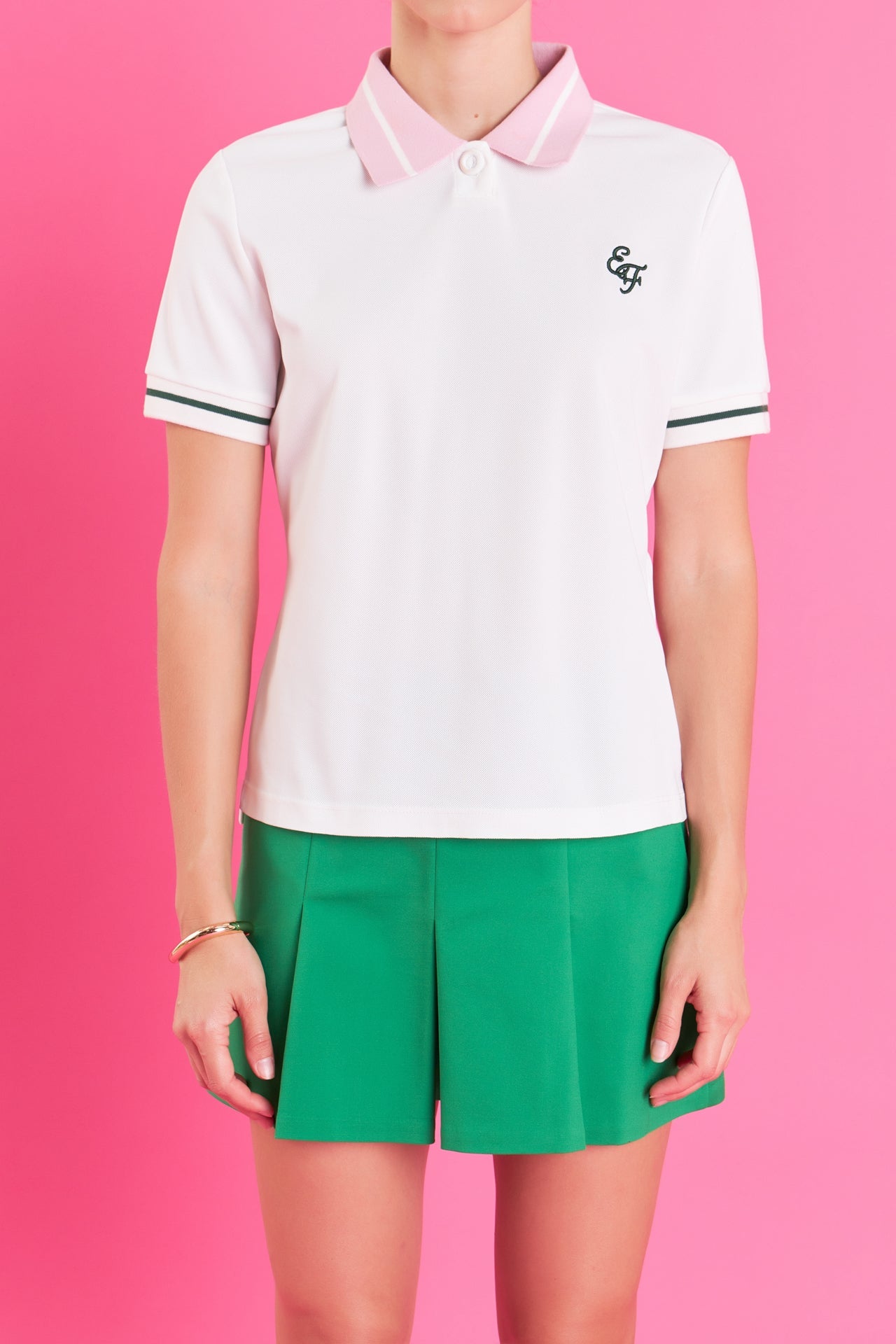 ENGLISH FACTORY - English Factory - Color Block Polo Shirt - SHIRTS & BLOUSES available at Objectrare