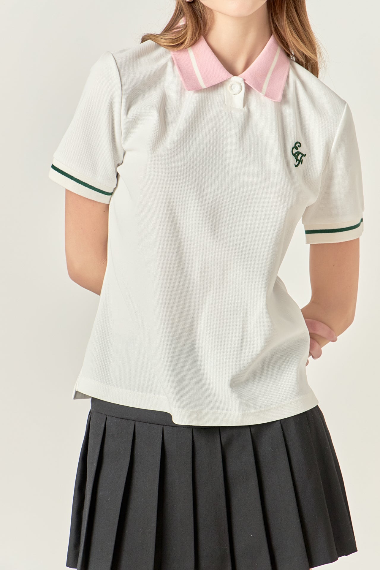 ENGLISH FACTORY - Color Block Polo Shirt - TOPS available at Objectrare