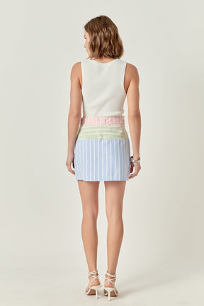 Colorblock Stripe Skort