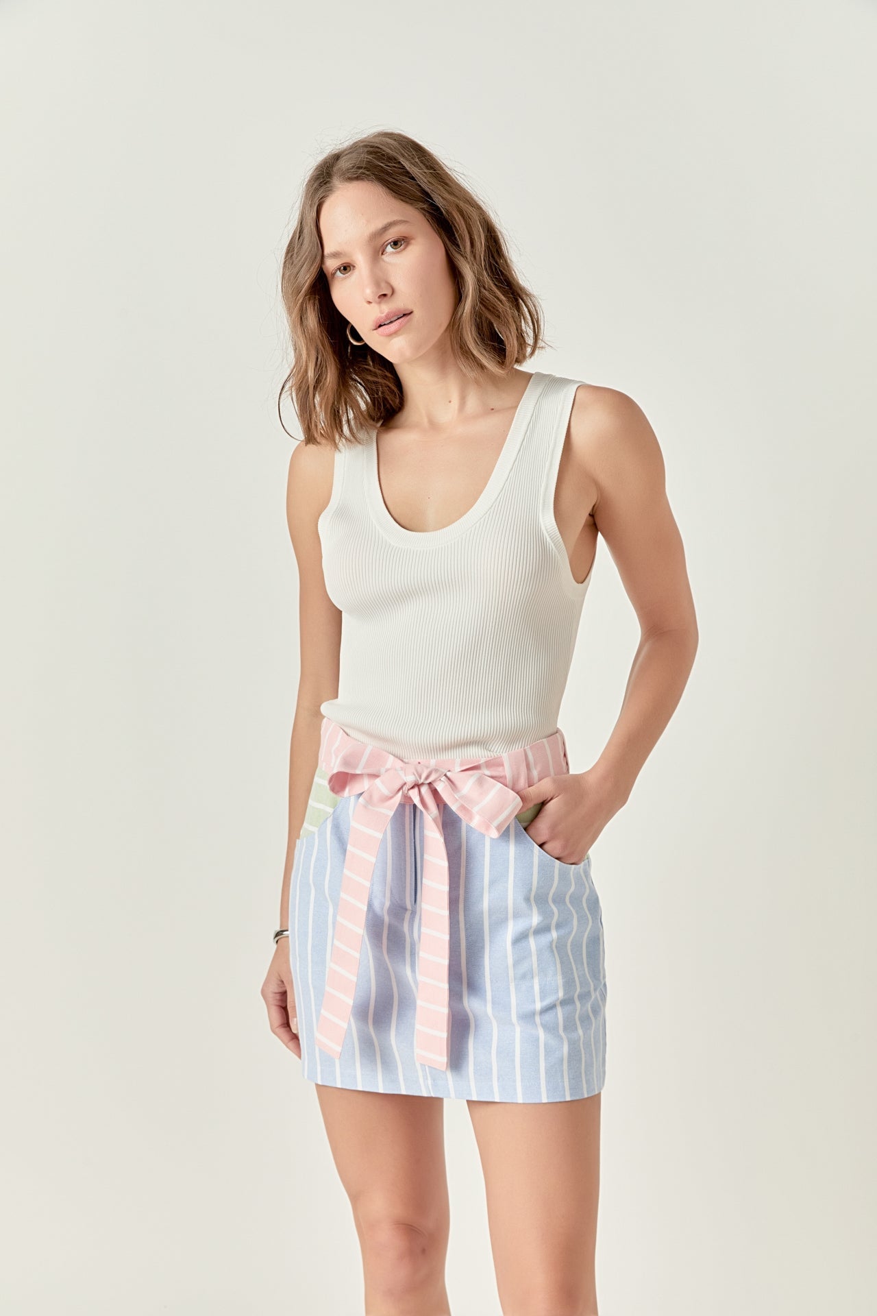 Colorblock Stripe Skort