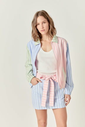 Stripe Color Block Jacket
