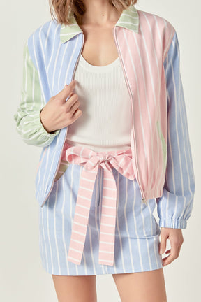 Stripe Color Block Jacket