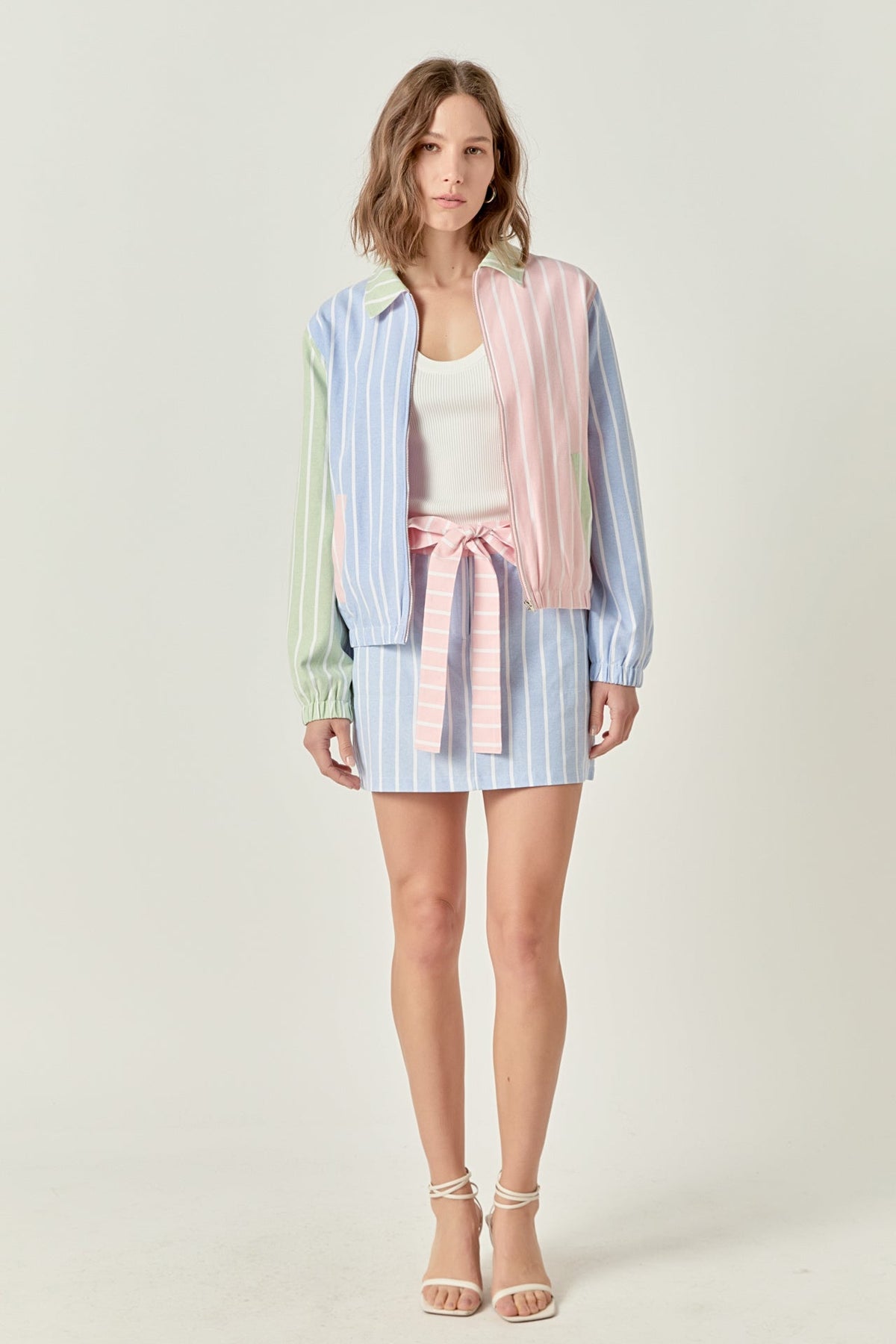 ENGLISH FACTORY - Stripe Color Block Jacket - JACKETS available at Objectrare