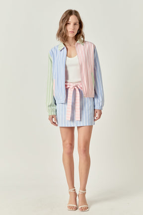 Stripe Color Block Jacket