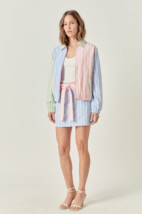 Stripe Color Block Jacket