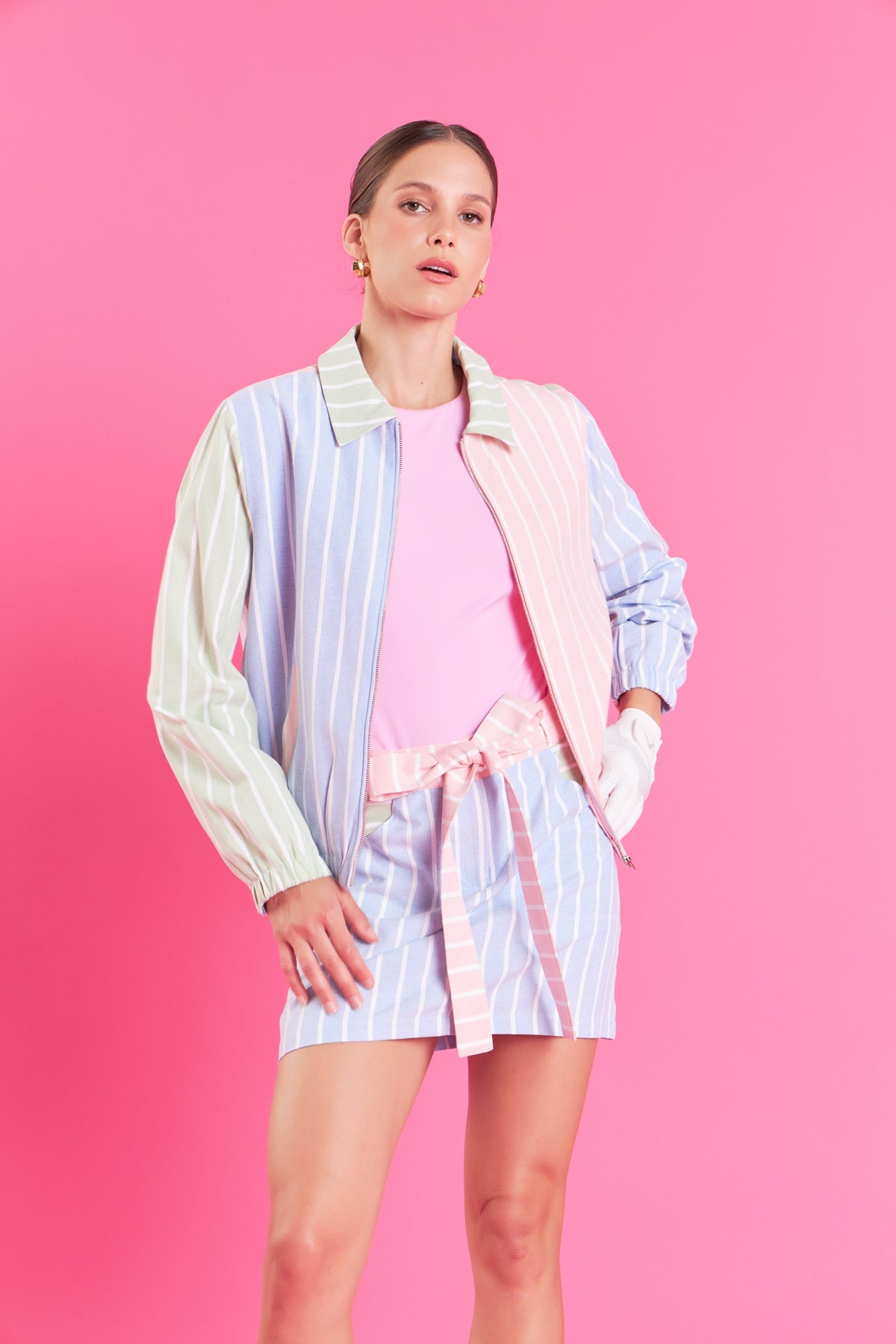 ENGLISH FACTORY - English Factory - Stripe Color Block Jacket - JACKETS available at Objectrare