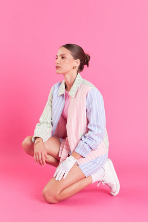 Stripe Color Block Jacket