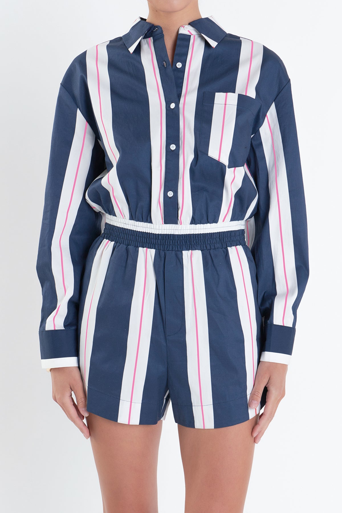 ENGLISH FACTORY - Stripe Romper - ROMPERS available at Objectrare