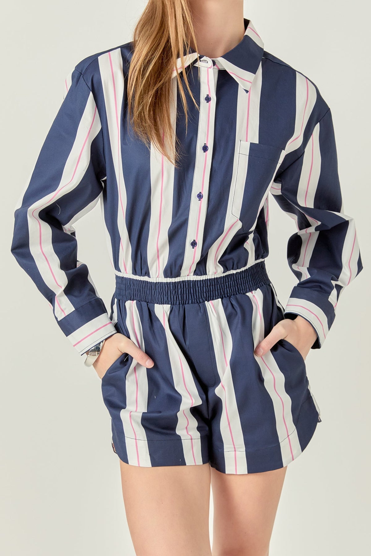 ENGLISH FACTORY - Stripe Romper - ROMPERS available at Objectrare