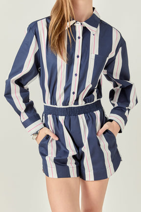 ENGLISH FACTORY - Stripe Romper - ROMPERS available at Objectrare