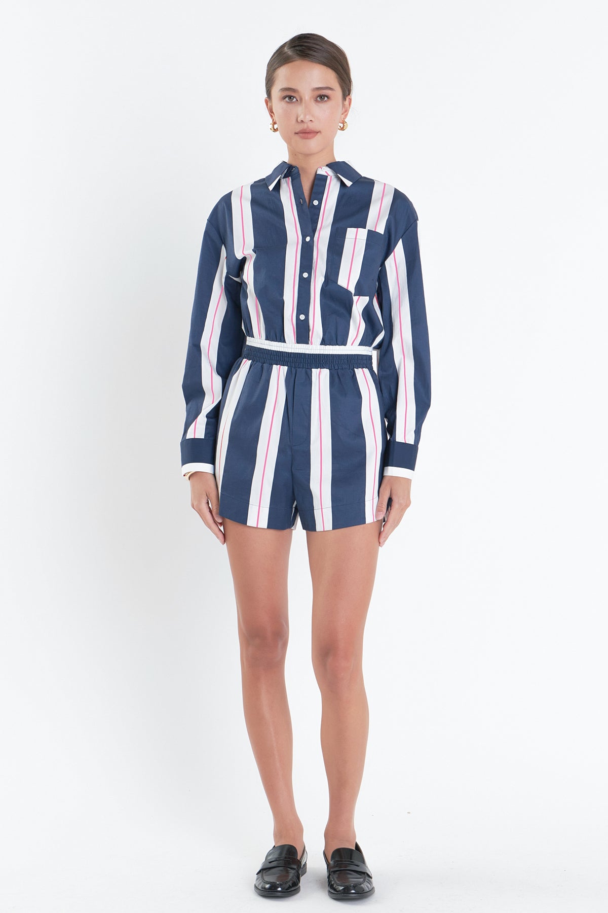 ENGLISH FACTORY - Stripe Romper - ROMPERS available at Objectrare