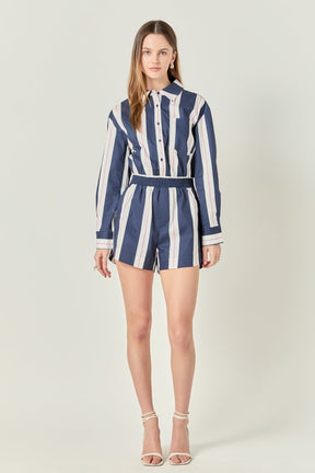 ENGLISH FACTORY - Stripe Romper - ROMPERS available at Objectrare