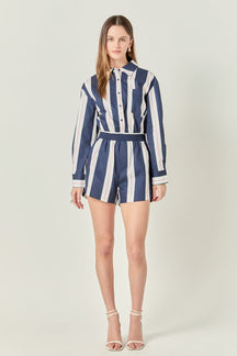 ENGLISH FACTORY - Stripe Romper - ROMPERS available at Objectrare