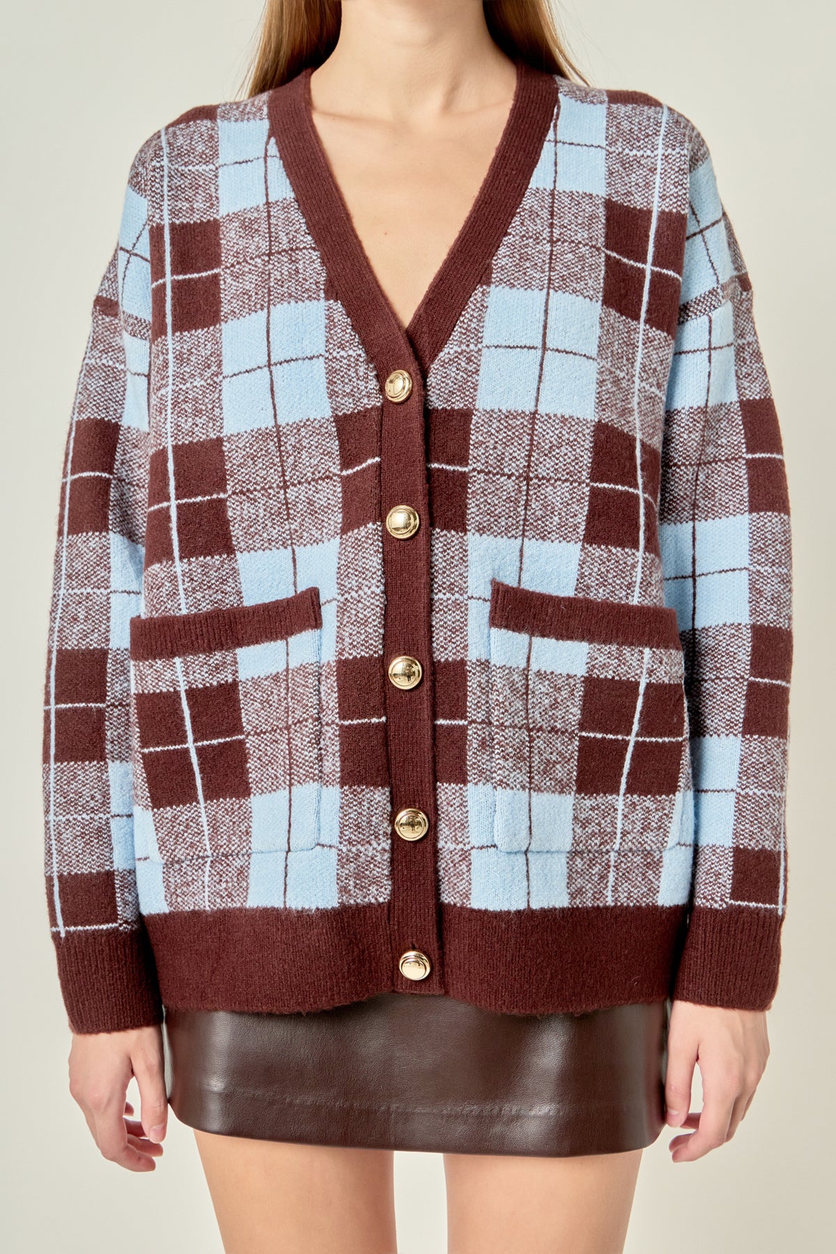ENGLISH FACTORY - Check Cardigan - SWEATERS & KNITS available at Objectrare